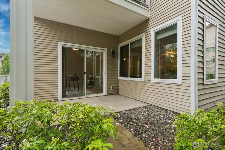Patio looking into home