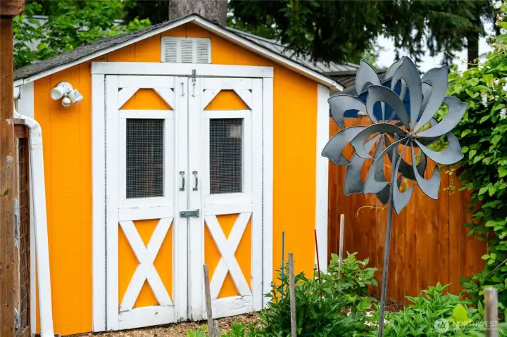 One of 3 storage sheds