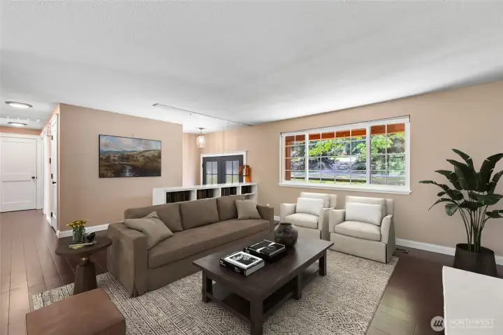Virtually staged living room