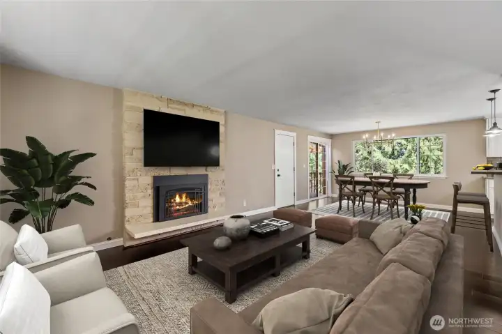 Virtually staged living room