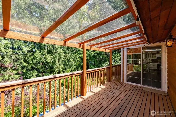 Covered back deck off the dining room