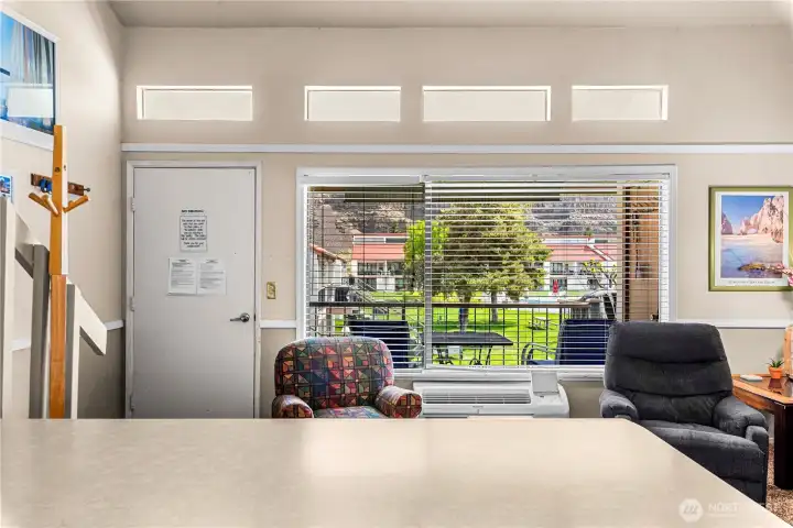 Beautiful of the basalt cliffs from the living area Beautiful of the basalt cliffs from the living area