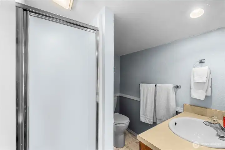 Upstairs bath with standup shower Upstairs bath with standup shower