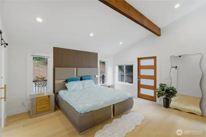 Master bedroom with deck access Master bedroom with deck access