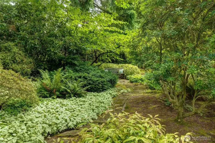 pathway through the gardens. pathway through the gardens.