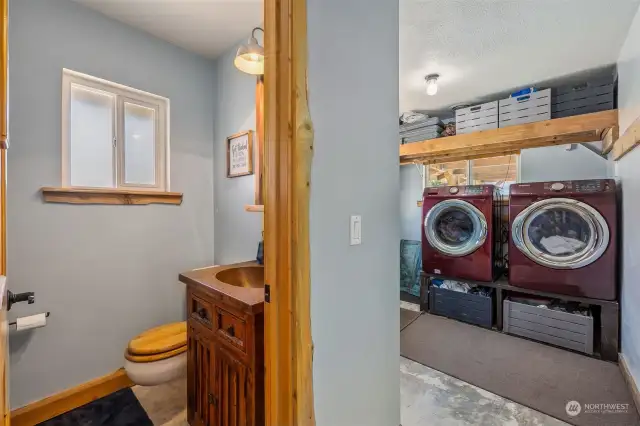 half bath and laundry room