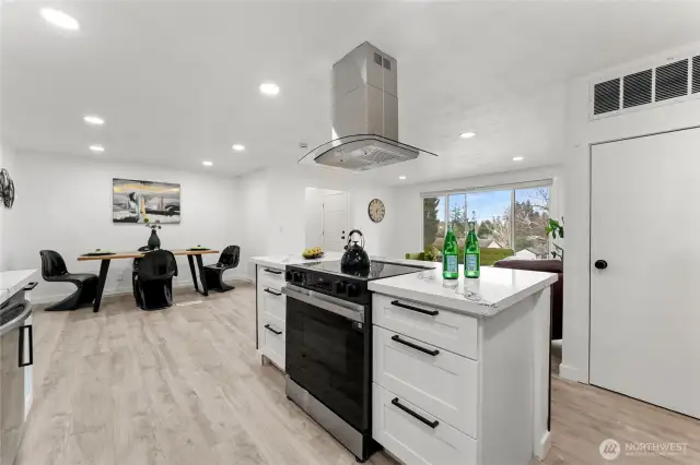 Facing dining area