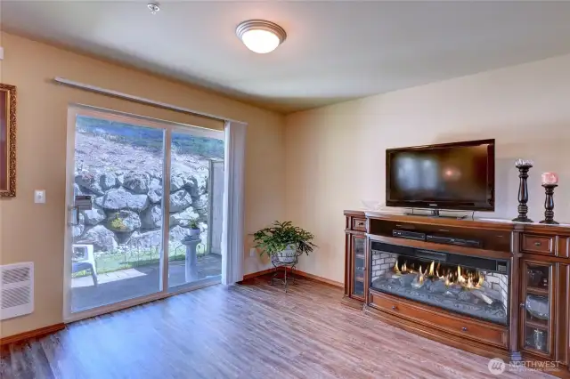 Beautiful Glass Sliders Open To Patio