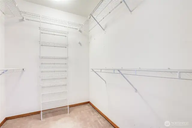 Walk in closet off primary bedroom