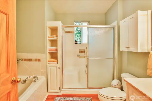 downstairs full bath with large soaking tub