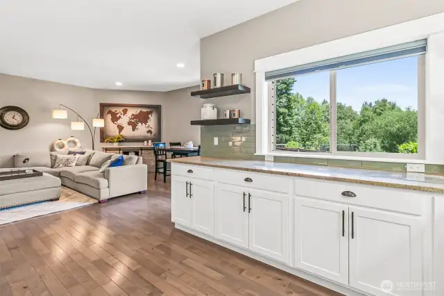 Striking finishes showcase a sleek modern flair with rustic accents.