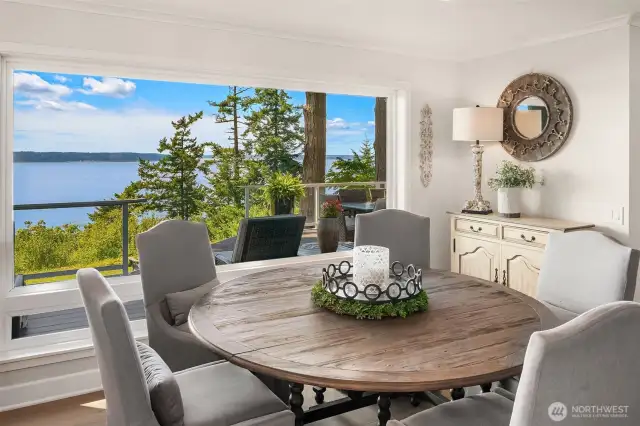 New window highlights the amazing views of Saratoga Passage and Whidbey Island.