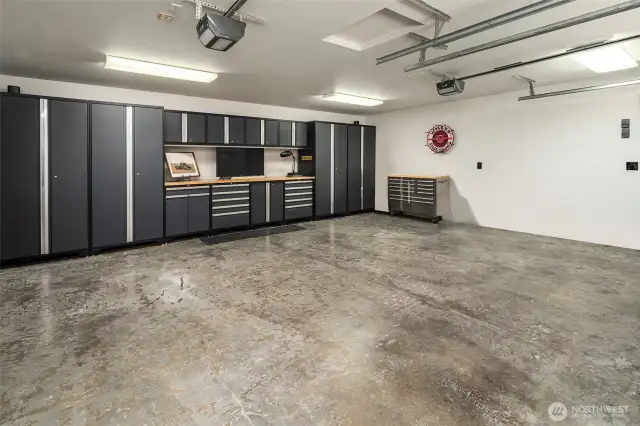 Fully outfitted with top of the line storage cabinets.