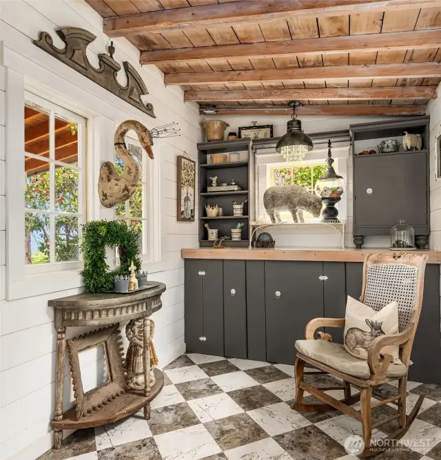 Enjoy tending to your garden in the potting shed.