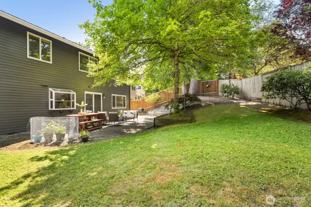 There's plenty of room back here for pets, gardens and play.