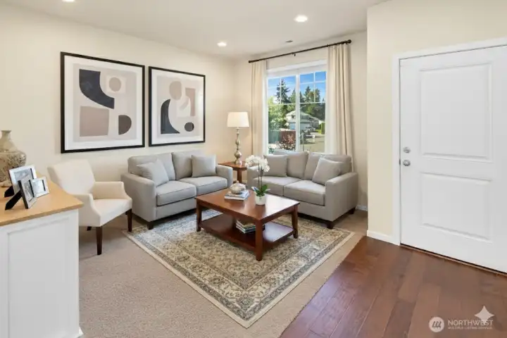 Virtually staged living room