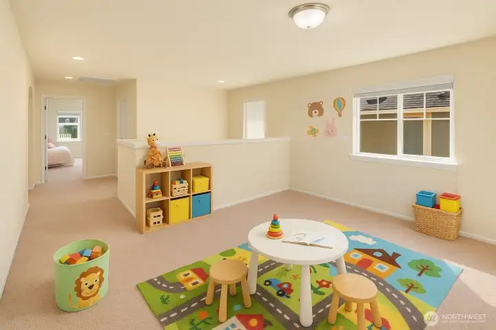 Virtually staged bonus room