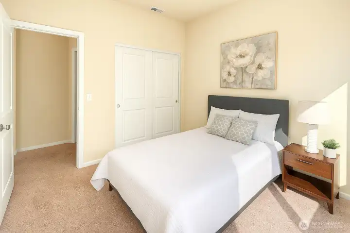 Virtually staged bedroom