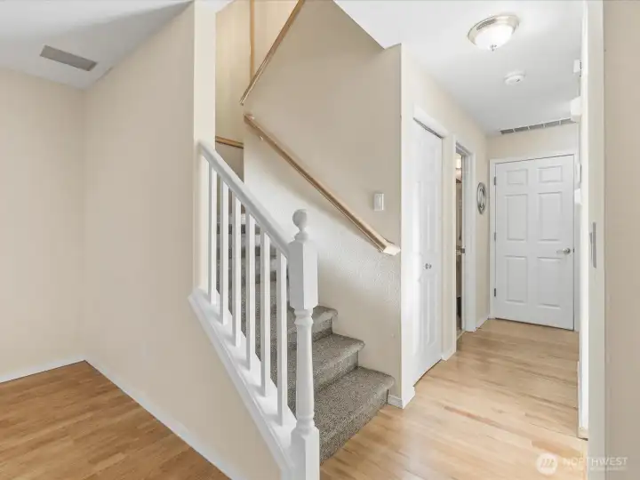Stairway to the 3 large bedrooms, guest bathroom & laundry