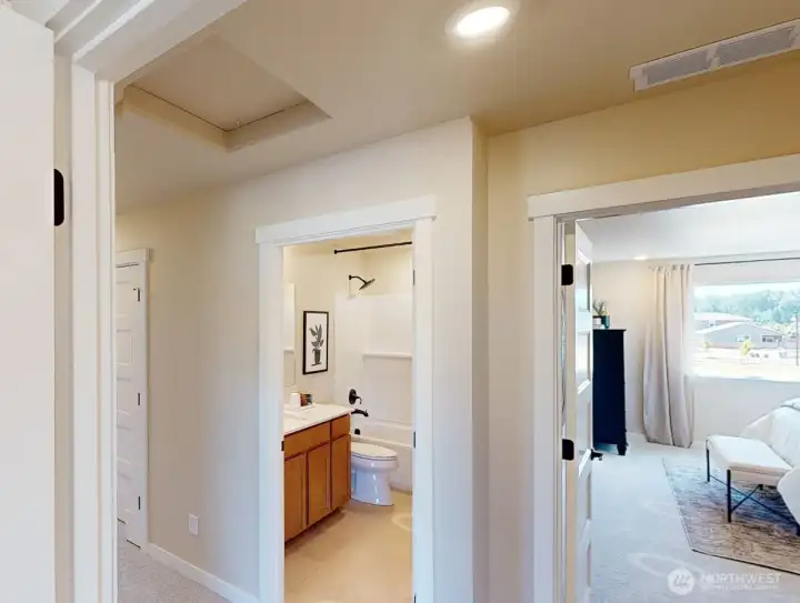 Photo is of a model home in another KB Home location; options and colors may vary based on your selections. Depictions of home, layout, location or other features/options, colors and color scheme, materials, fixtures, etc. are for showing purposes only and may not be included in the purchase price and availability may vary.