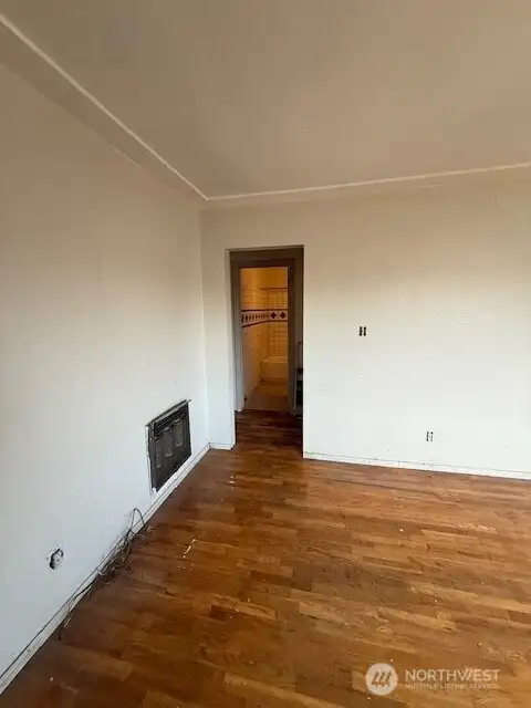 Through the entry pictured in the main bathroom which has been updated.