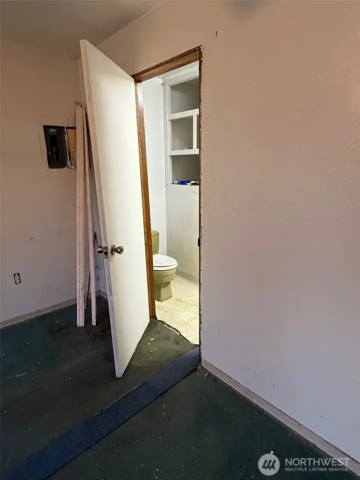 This is the half bath off the family room