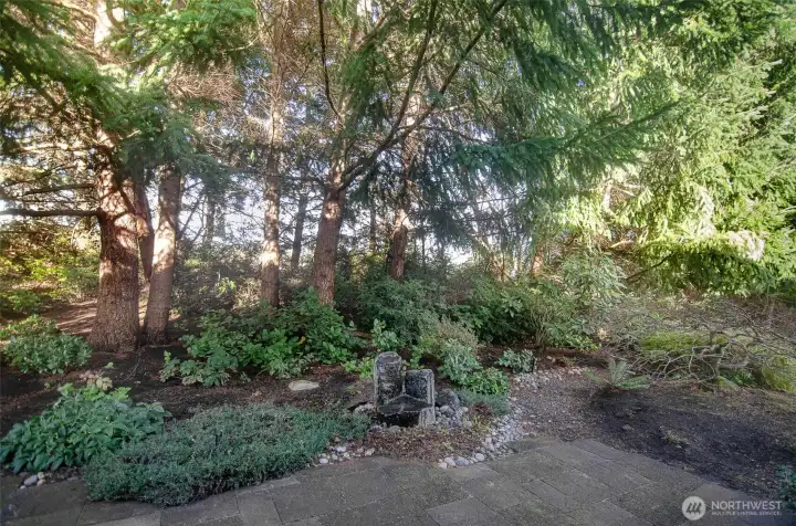 This very unique homesite is like a nature preserve.  Water feature and natural native landscaping.
