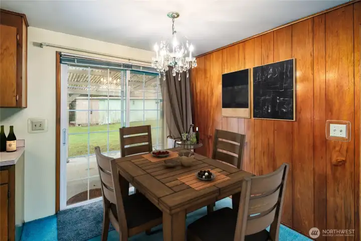 Formal dining area-staged virtually.