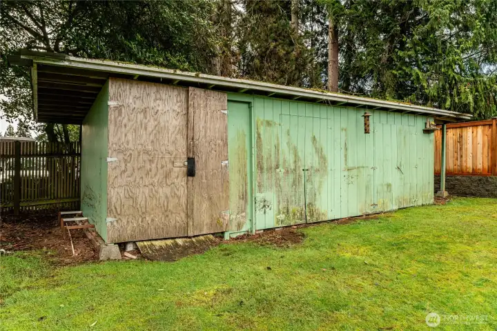 Storage shed.