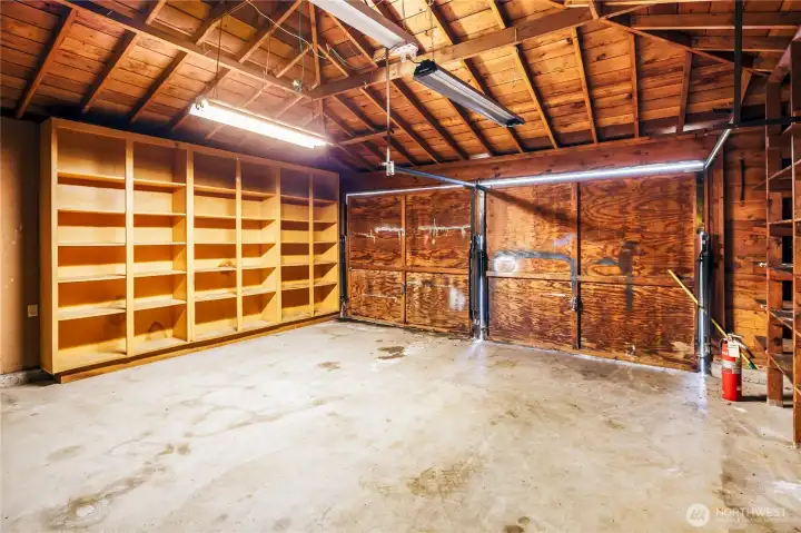 Huge two-car garage was added to home.