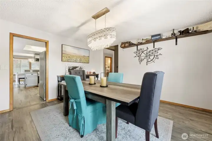 from the dining room, you walk into the open kitchen