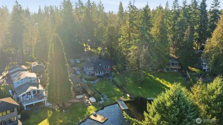 The back yard has beautiful landscaping you can enjoy year round.