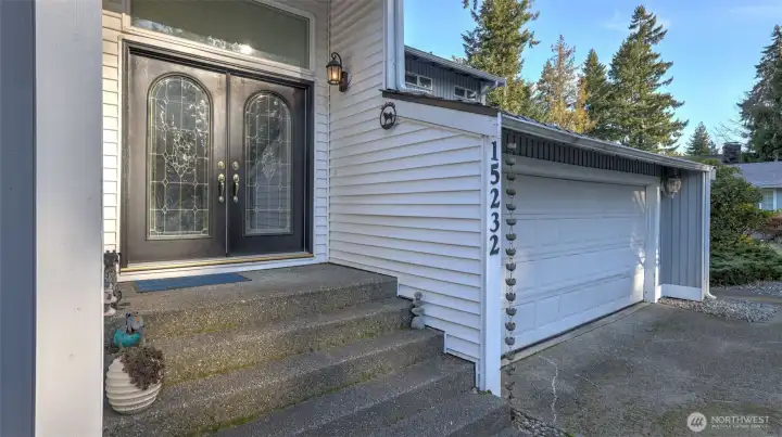 Classic curb appeal with a touch of elegance at the front door