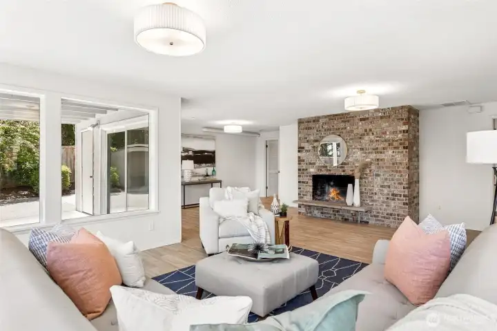 Living room on lower level. Living room on lower level.