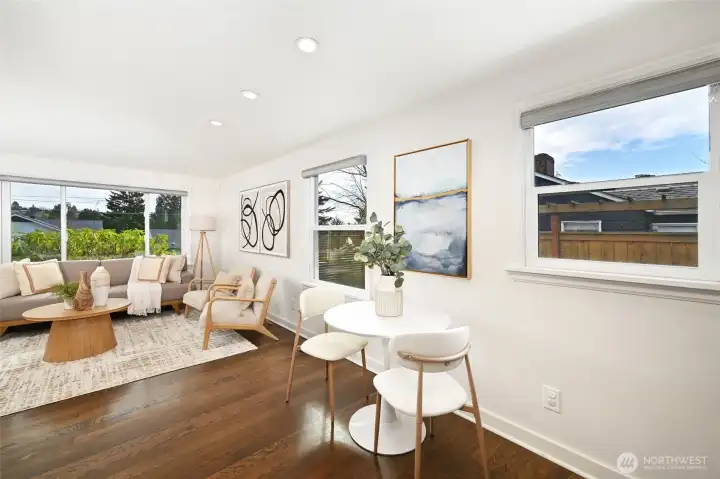 Cozy dining space - could fit a bigger table if needed!