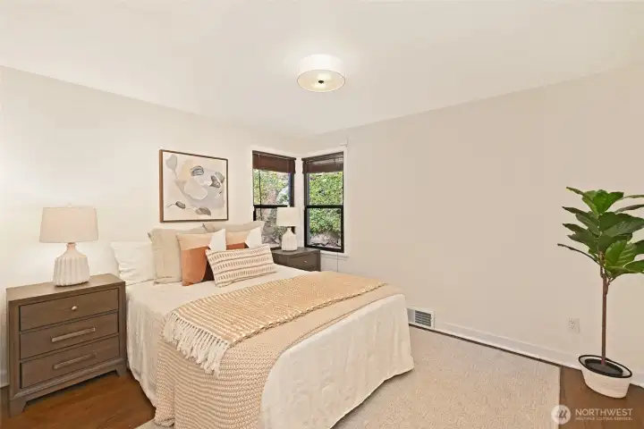 One of the three main floor bedrooms.