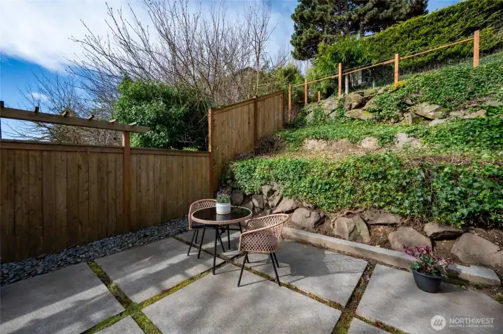 Neighbor to finish the fence at the top of the property.