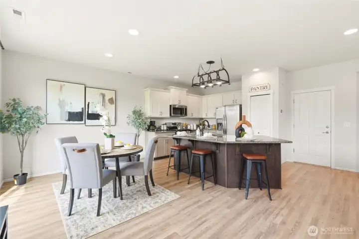 Dining area and kitchen