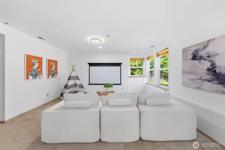Entertainment room on lower level.