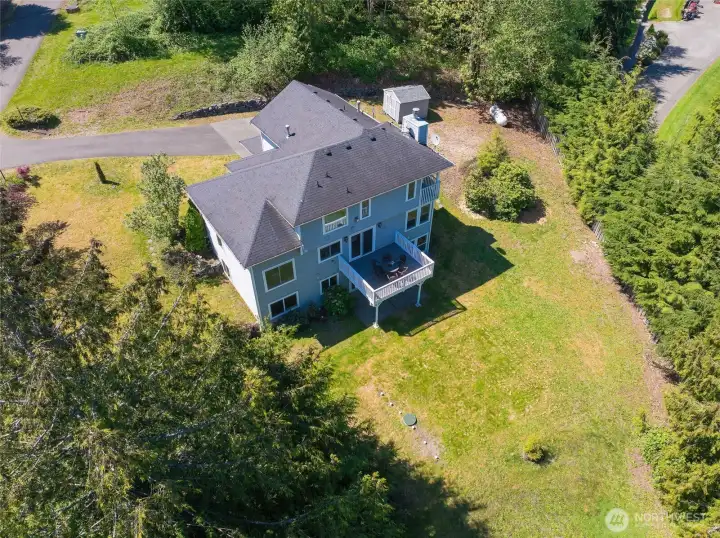 Aerial view of the home.