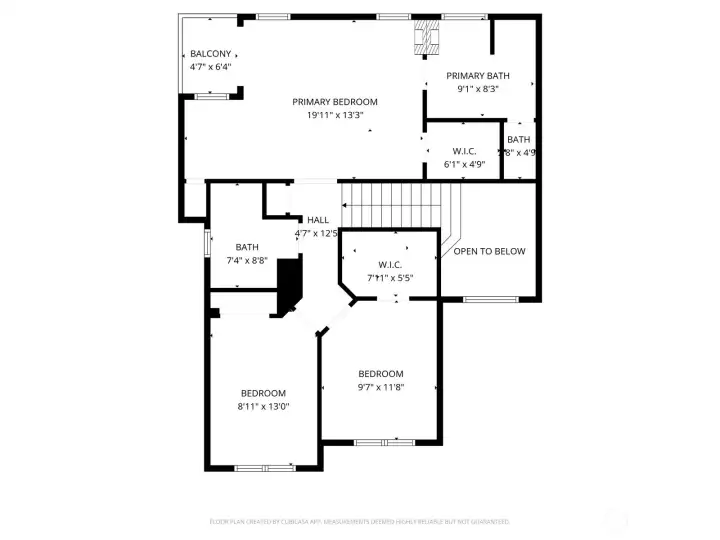 Floor plan for upper level.