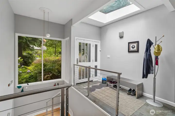 Natural light on entry and stairs.