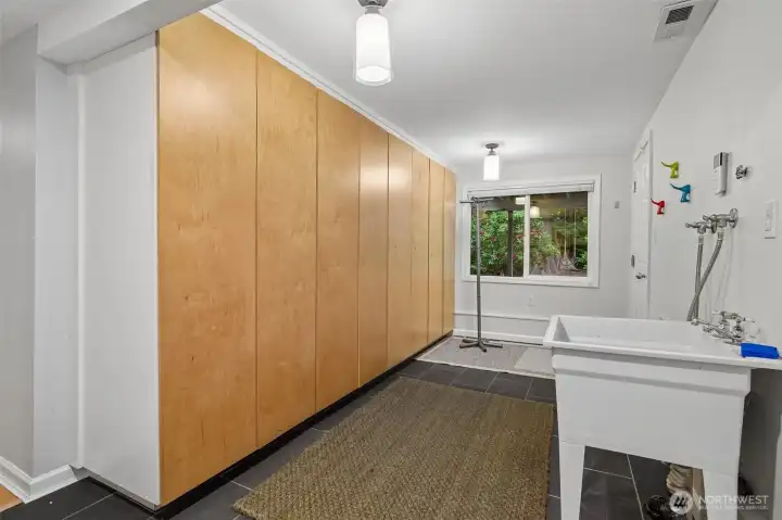 Garage access ahead to the right.