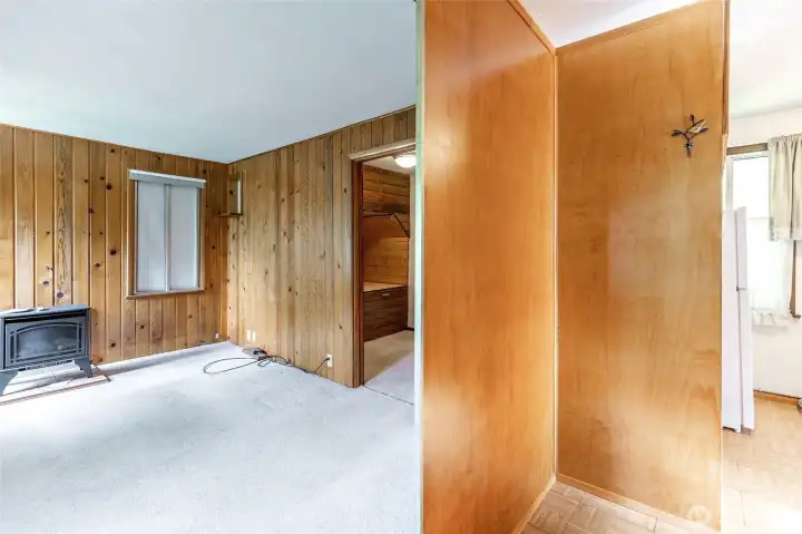 Looking into living room