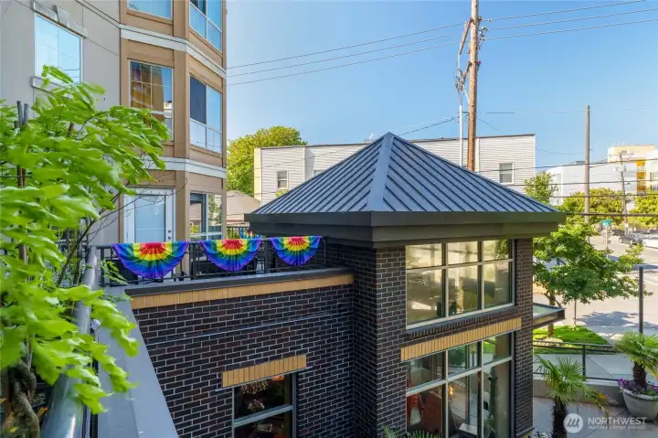 Private balcony extends the living space beyond the interior