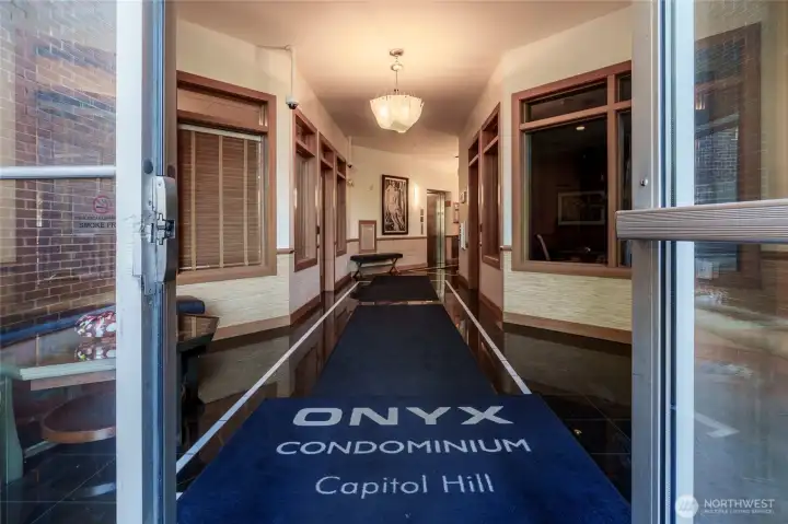 Secure building entrance in the heart of Capitol Hill