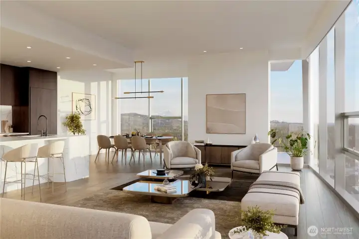 Residences feature custom designed chef-par kitchens, expansive windows with motorized window treatements and private tiled balconies or paved decks with distinctive options for indoor/outdoor living.