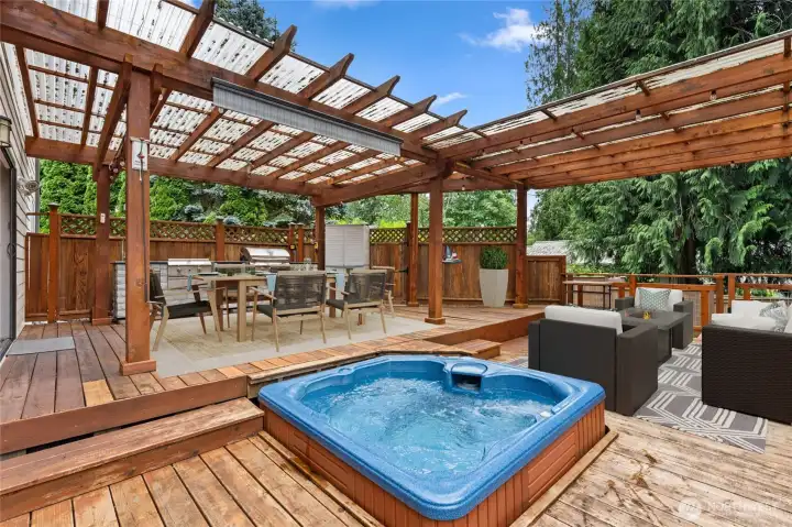 Hot Tub on Covered Deck (Partially Digitally Staged)