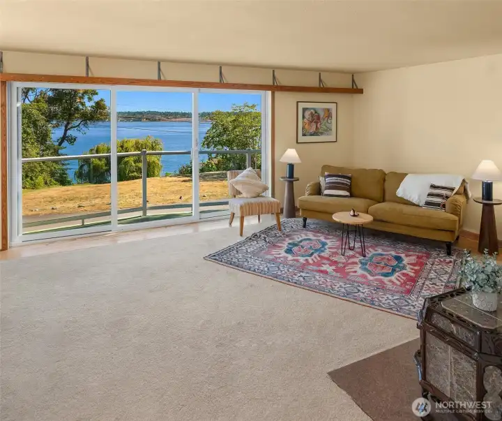 Great room living upstairs with plenty of room for entertaining guests or simply enjoying some rest and relaxation.