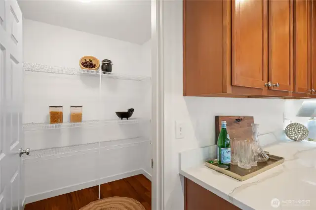 A walk-in pantry for your storage needs.